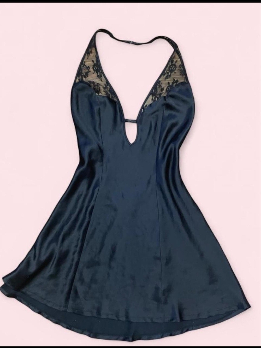 Victoria's Secret Black Low Back Satin Slip